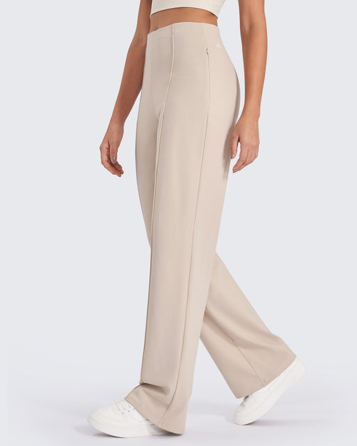 Pantalones de pernera ancha con pliegues delanteros EverGoing Business