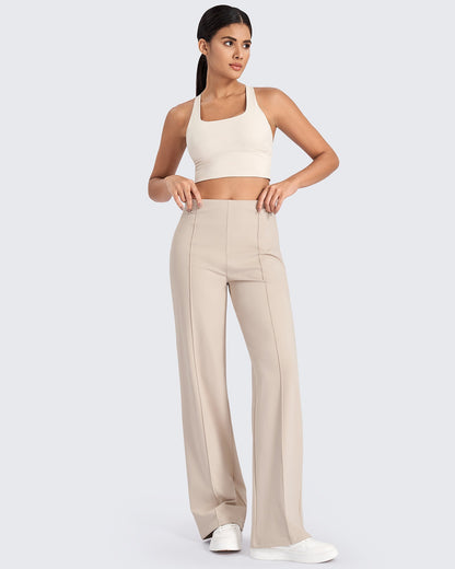Pantalones de pernera ancha con pliegues delanteros EverGoing Business