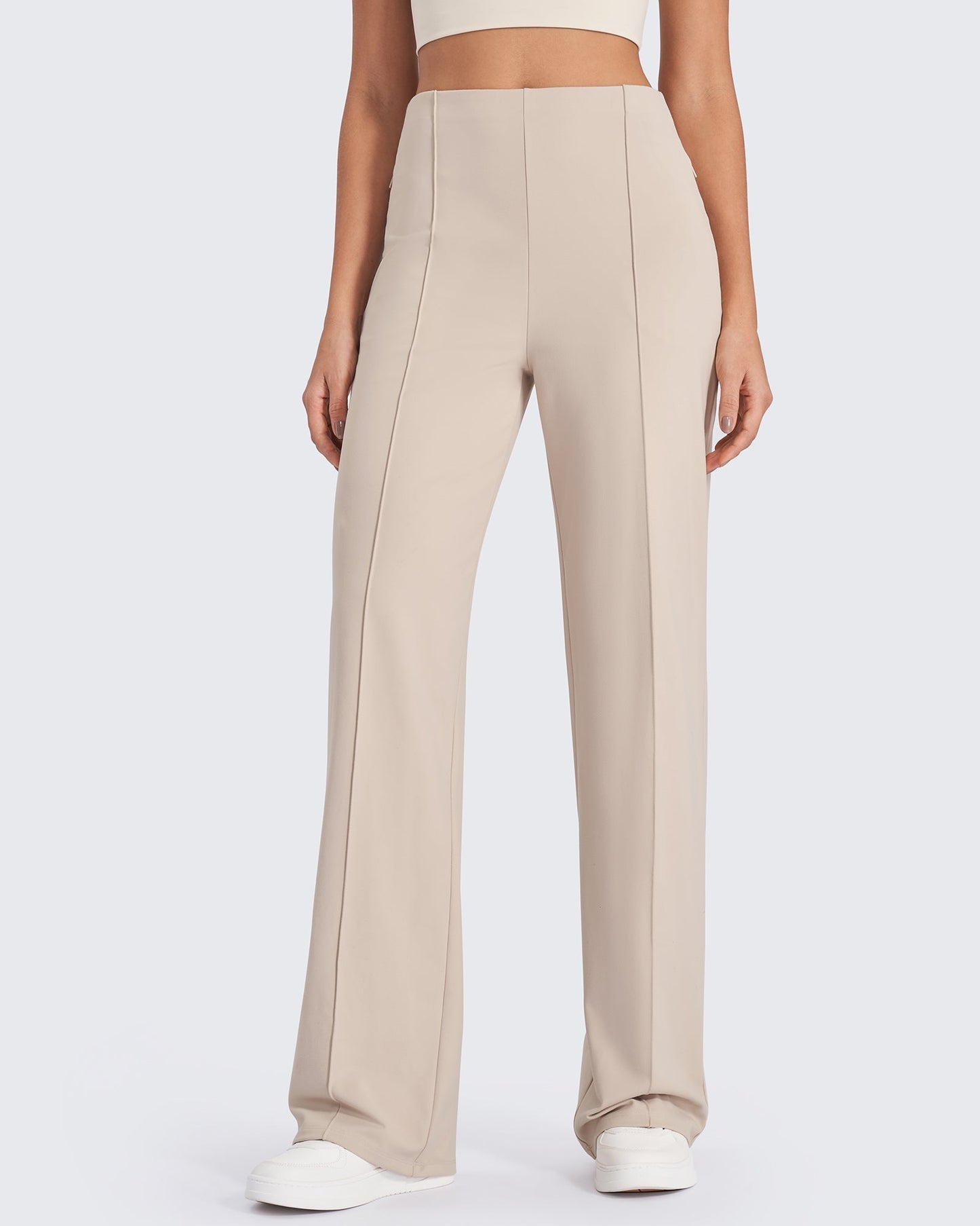 Pantalones de pernera ancha con pliegues delanteros EverGoing Business