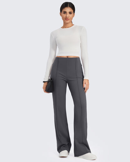 Pantalones de pernera ancha con pliegues delanteros EverGoing Business