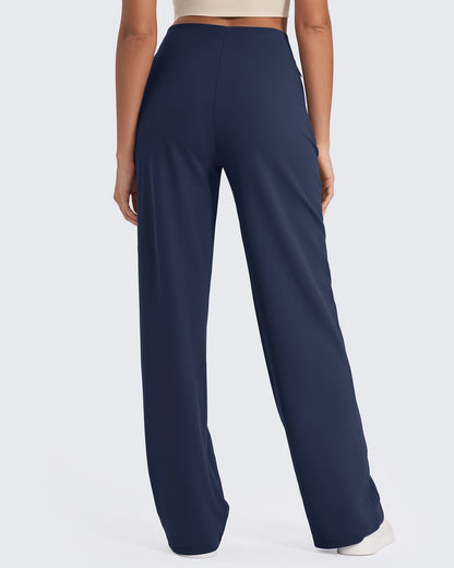 Pantalones de pernera ancha con pliegues delanteros EverGoing Business