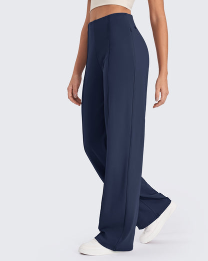 Pantalones de pernera ancha con pliegues delanteros EverGoing Business