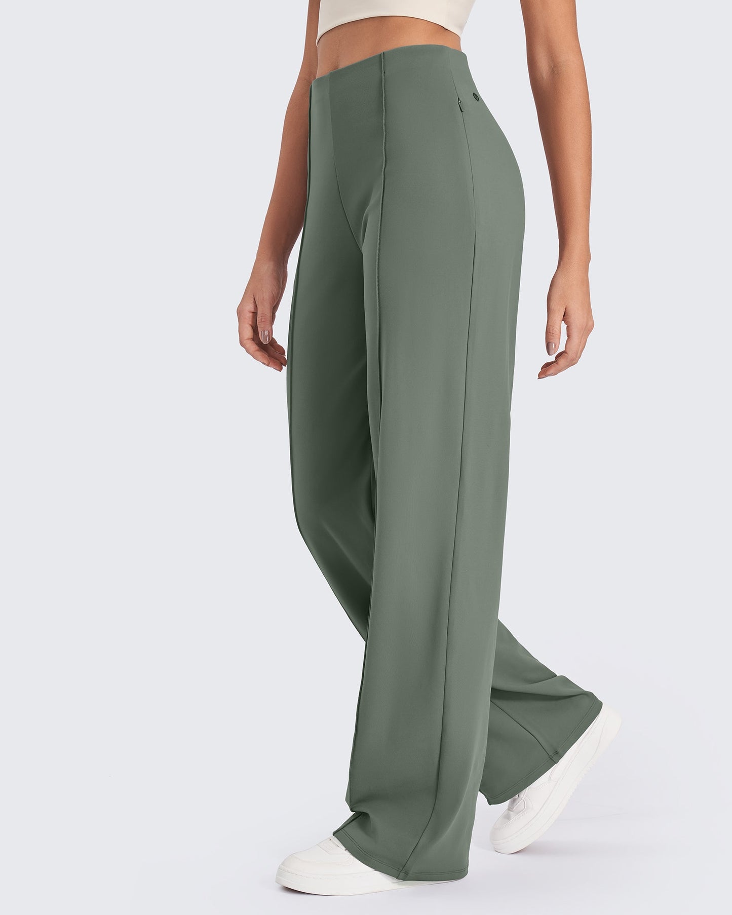 Pantalones de pernera ancha con pliegues delanteros EverGoing Business