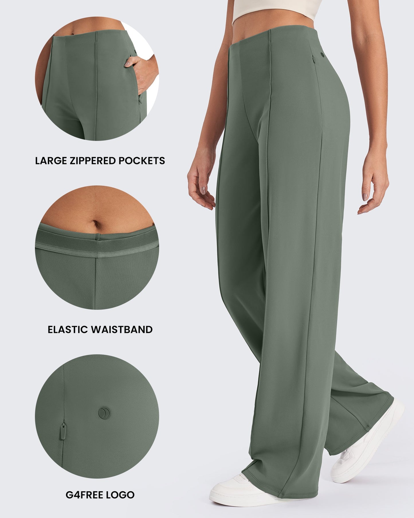 Pantalones de pernera ancha con pliegues delanteros EverGoing Business