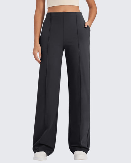 Pantalones de pernera ancha con pliegues delanteros EverGoing Business