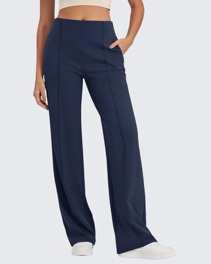 Pantalones de pernera ancha con pliegues delanteros EverGoing Business