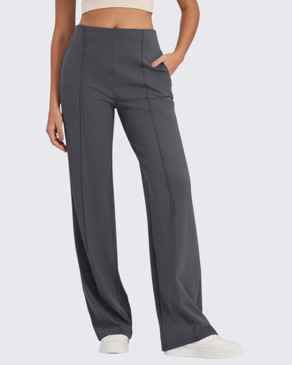 Pantalones de pernera ancha con pliegues delanteros EverGoing Business