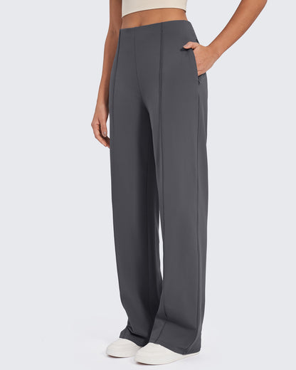 Pantalones de pernera ancha con pliegues delanteros EverGoing Business
