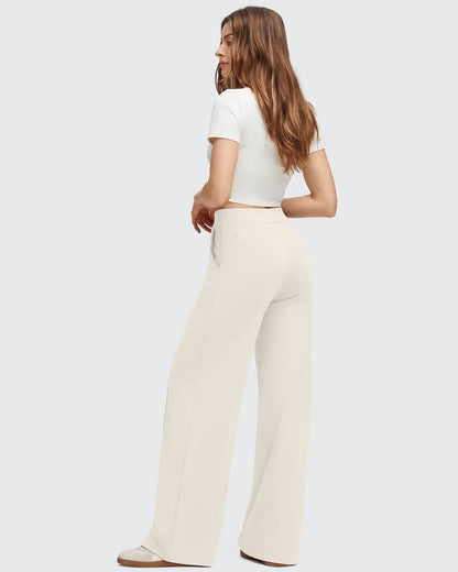 Pantalones Elegantes de Pierna Ancha EverGoing con Bolsillos de Solapa