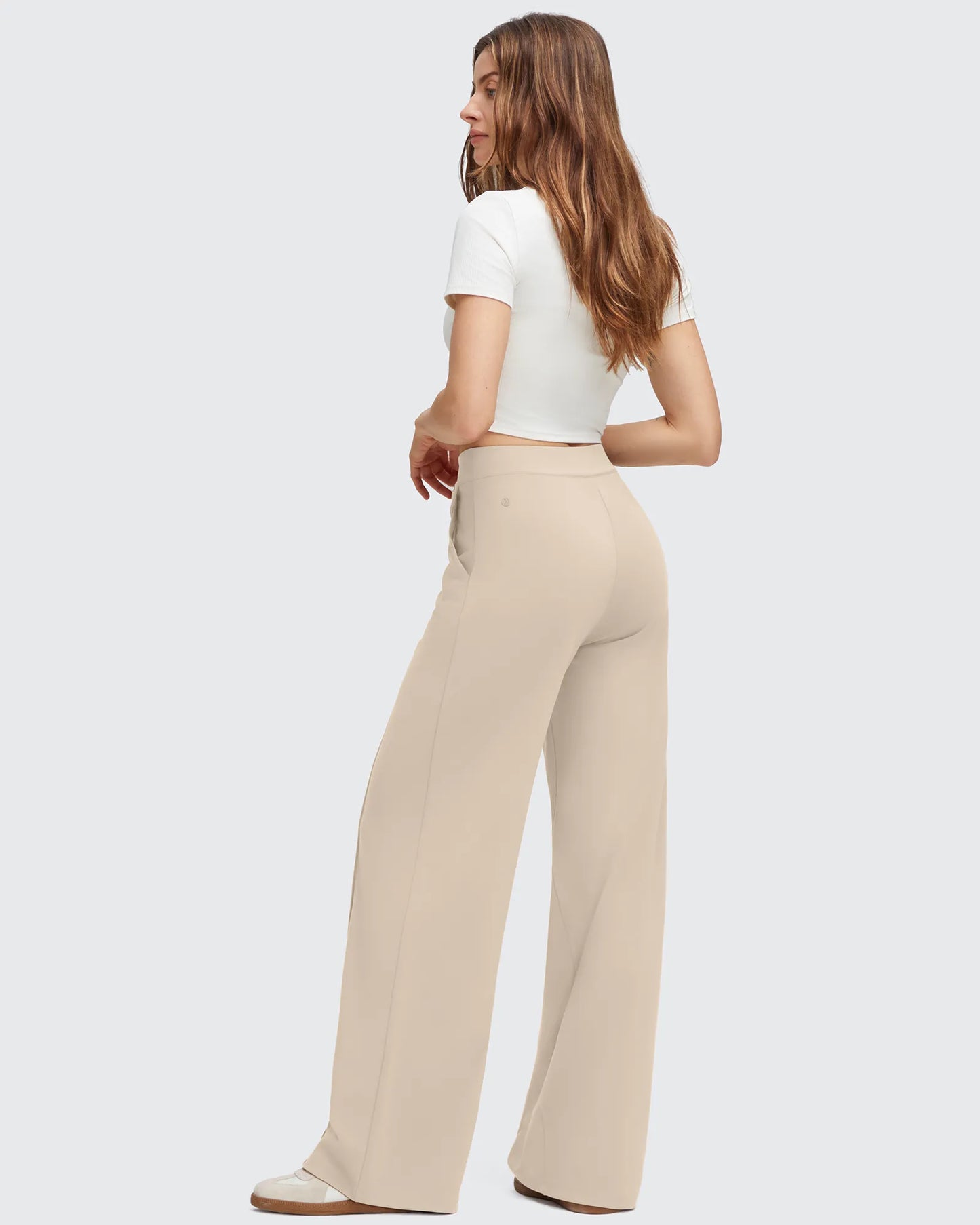 Pantalones Elegantes de Pierna Ancha EverGoing con Bolsillos de Solapa