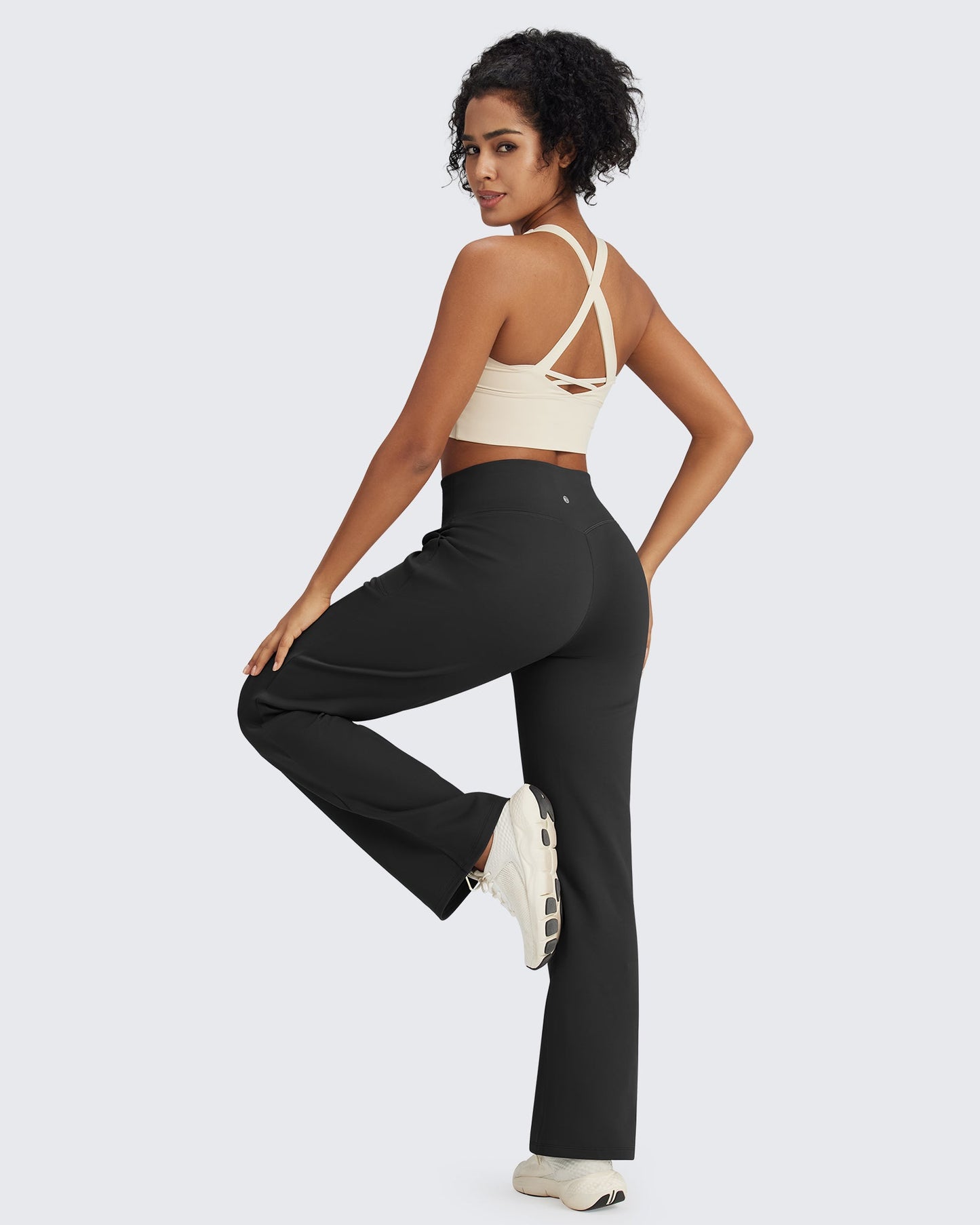 Pantalones EverGoing de cintura alta con cordón y forro polar