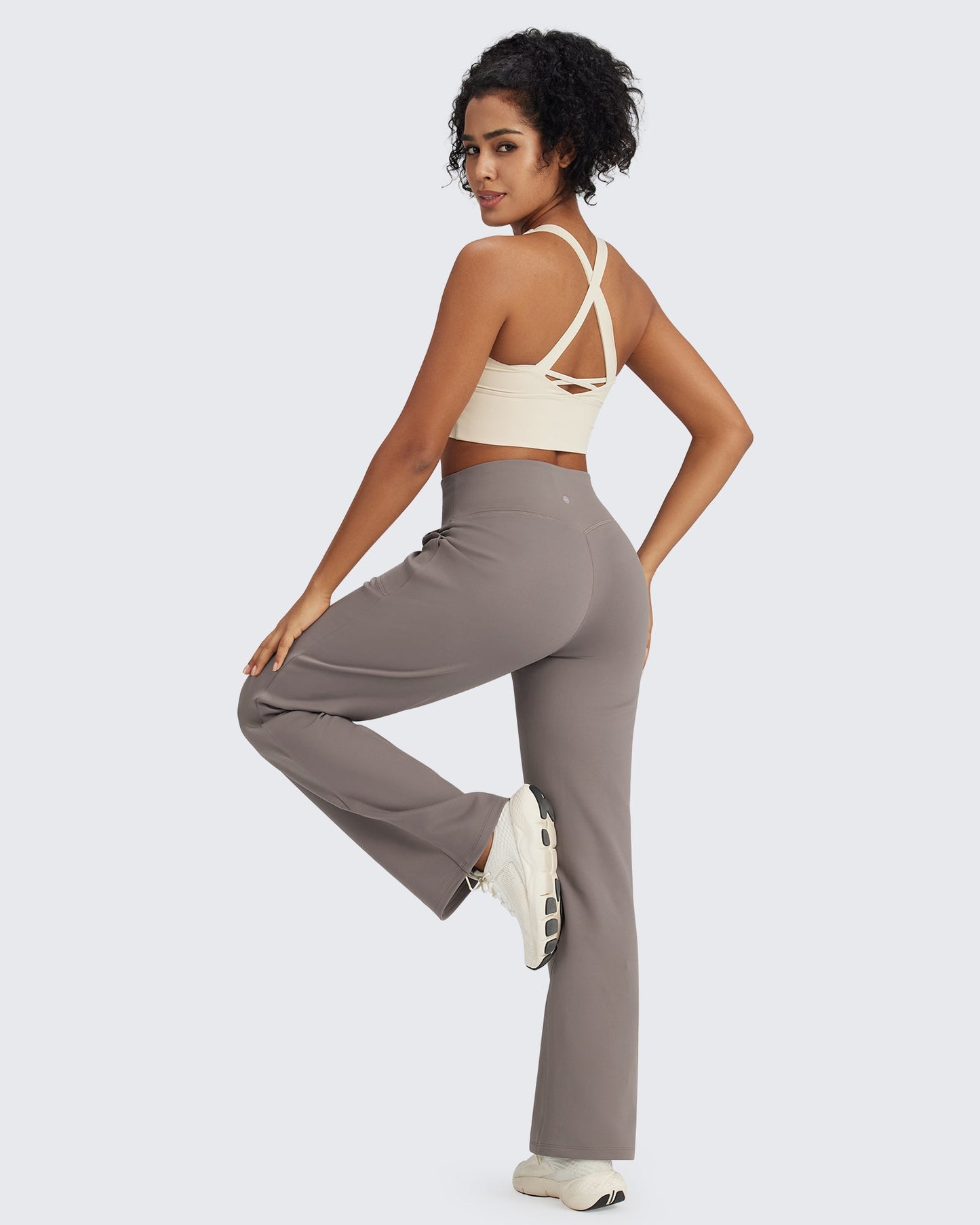 Pantalones EverGoing de cintura alta con cordón y forro polar