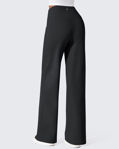 Pantalones térmicos de cintura alta y pierna ancha con forro polar EverGoing