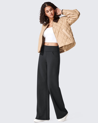 Pantalones térmicos de cintura alta y pierna ancha con forro polar EverGoing