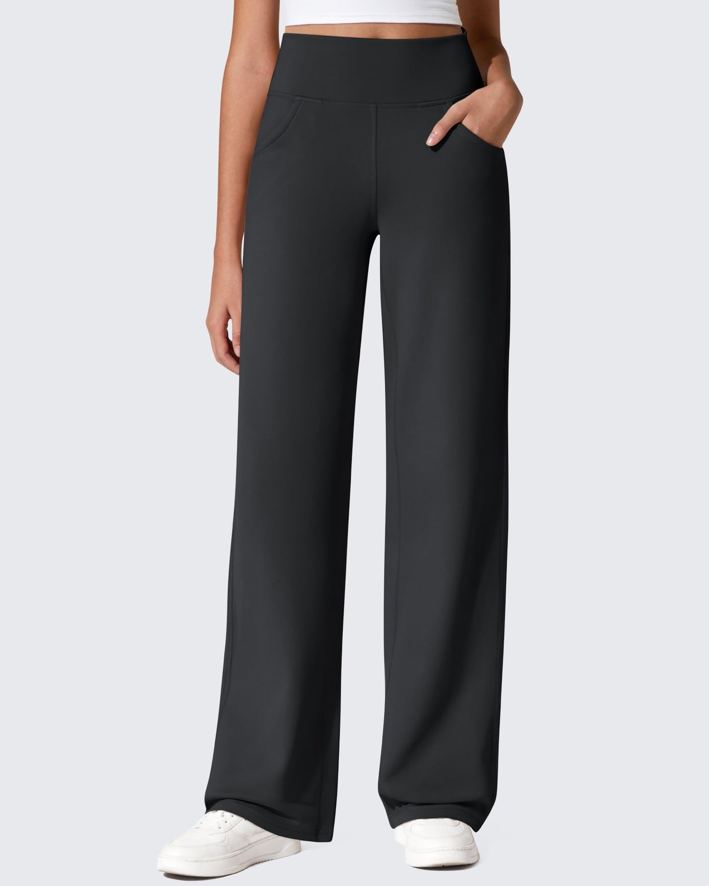Pantalones térmicos de cintura alta y pierna ancha con forro polar EverGoing