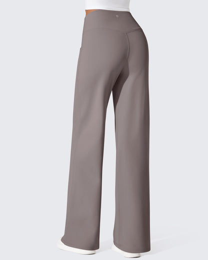 Pantalones térmicos de cintura alta y pierna ancha con forro polar EverGoing
