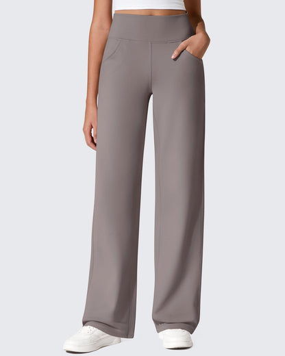 Pantalones térmicos de cintura alta y pierna ancha con forro polar EverGoing