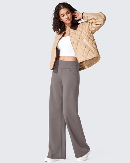 Pantalones térmicos de cintura alta y pierna ancha con forro polar EverGoing