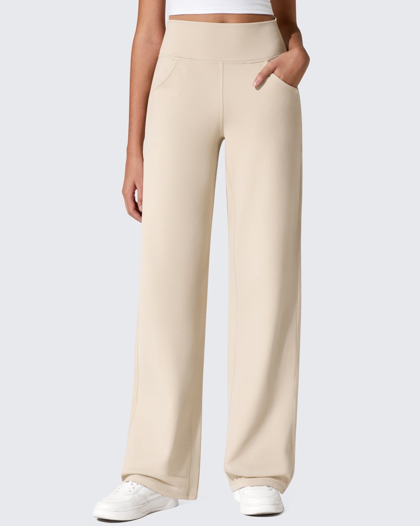 Pantalones térmicos de cintura alta y pierna ancha con forro polar EverGoing