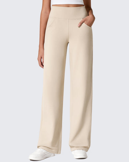 Pantalones térmicos de cintura alta y pierna ancha con forro polar EverGoing