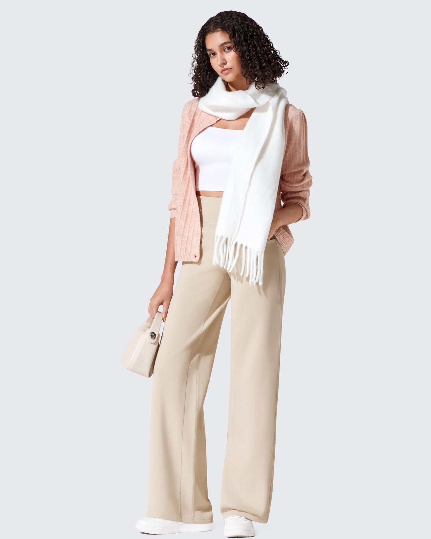 Pantalones térmicos de cintura alta y pierna ancha con forro polar EverGoing