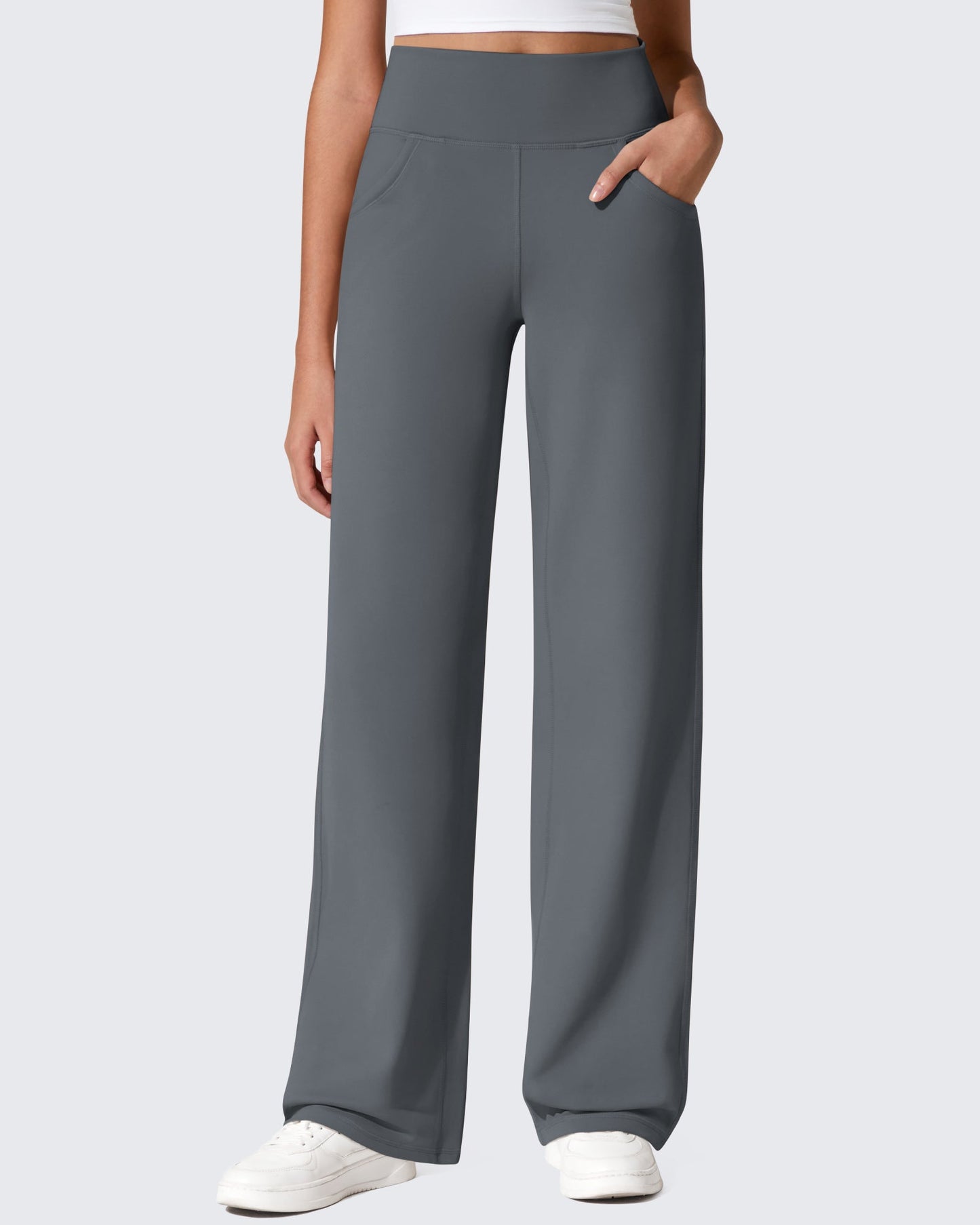 Pantalones térmicos de cintura alta y pierna ancha con forro polar EverGoing