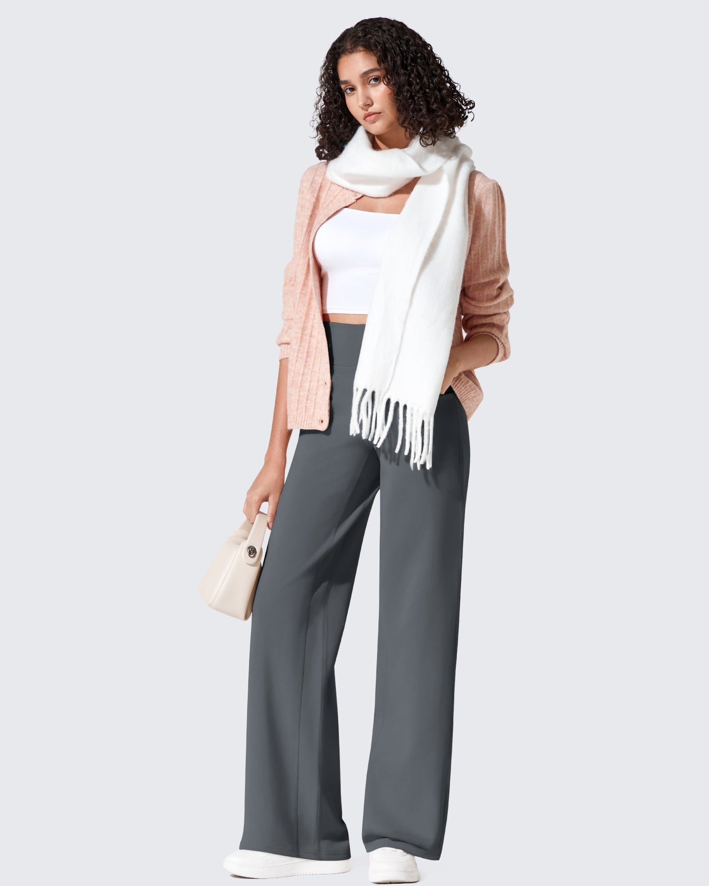 Pantalones térmicos de cintura alta y pierna ancha con forro polar EverGoing