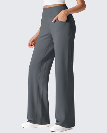 Pantalones térmicos de cintura alta y pierna ancha con forro polar EverGoing