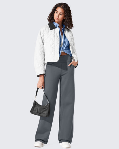 Pantalones térmicos de cintura alta y pierna ancha con forro polar EverGoing