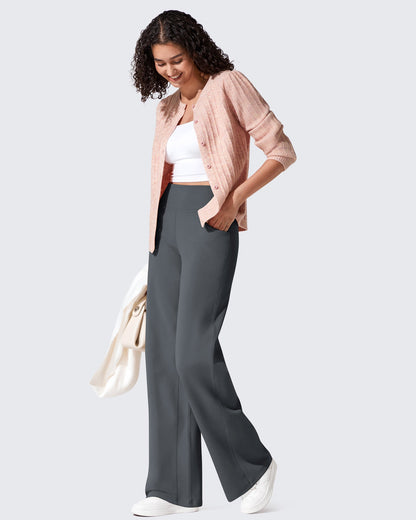 Pantalones térmicos de cintura alta y pierna ancha con forro polar EverGoing