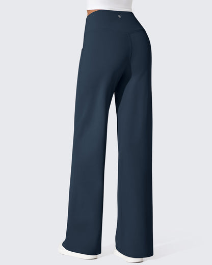 Pantalones térmicos de cintura alta y pierna ancha con forro polar EverGoing