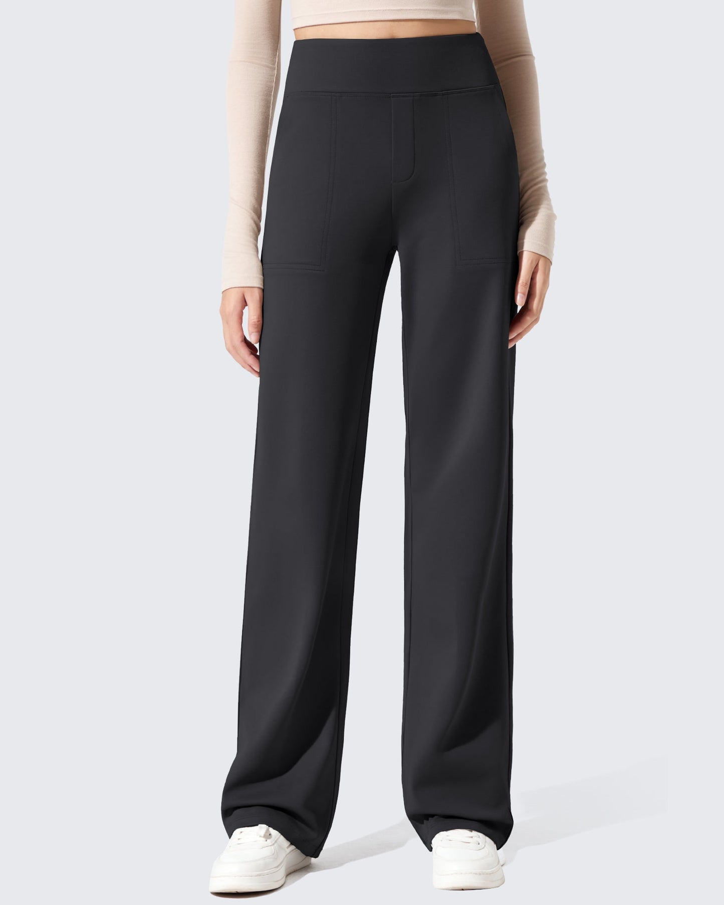 Pantalones de vestir de talle alto con forro polar EverGoing