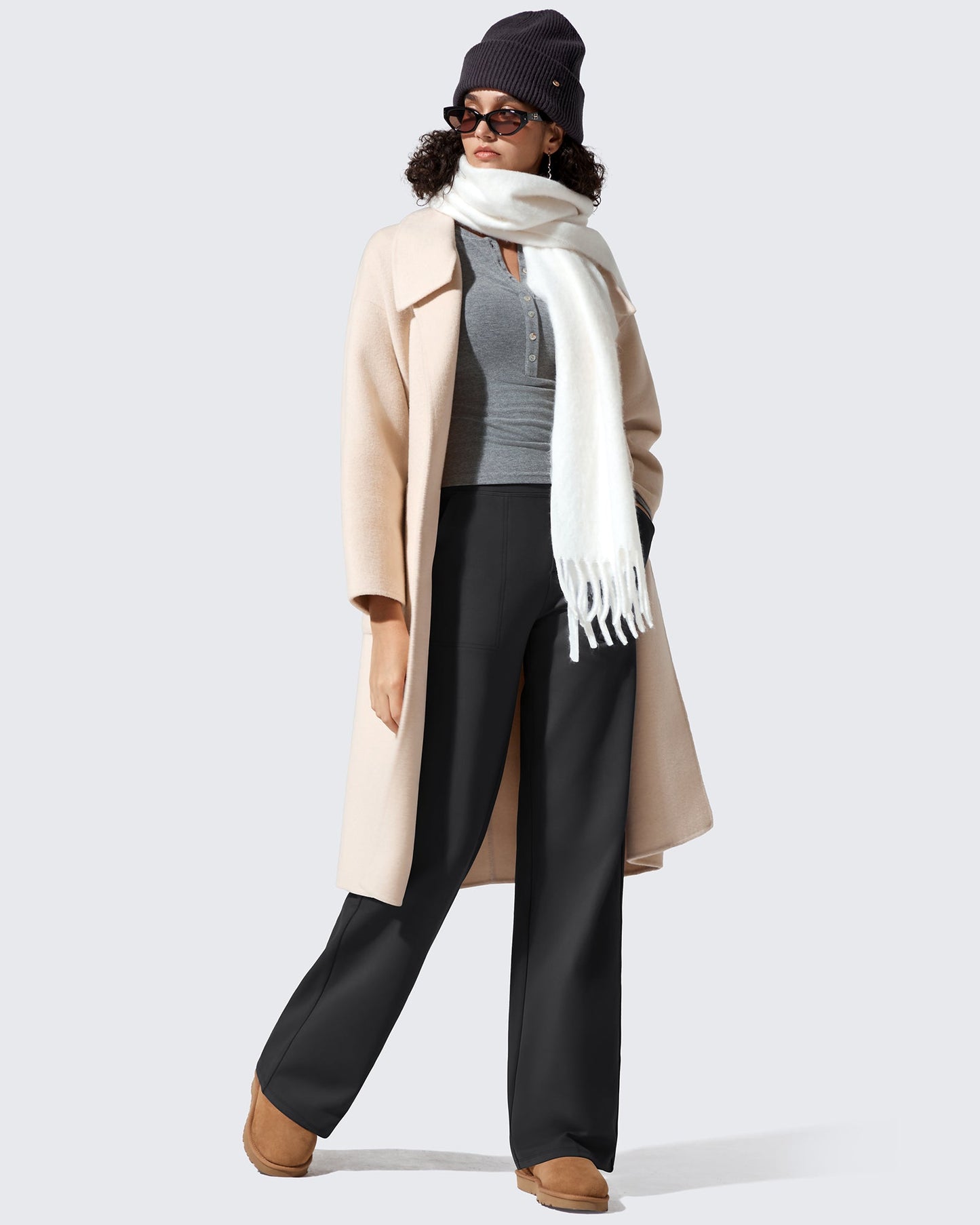 Pantalones de vestir de talle alto con forro polar EverGoing