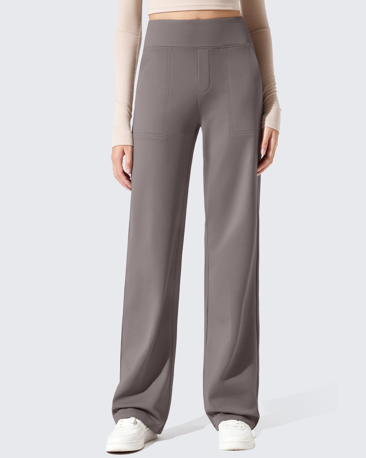 Pantalones de vestir de talle alto con forro polar EverGoing