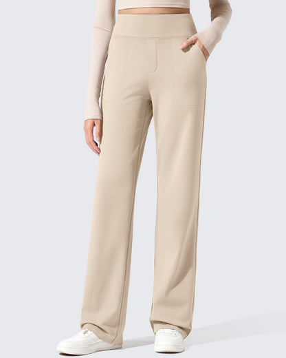 Pantalones de vestir de talle alto con forro polar EverGoing