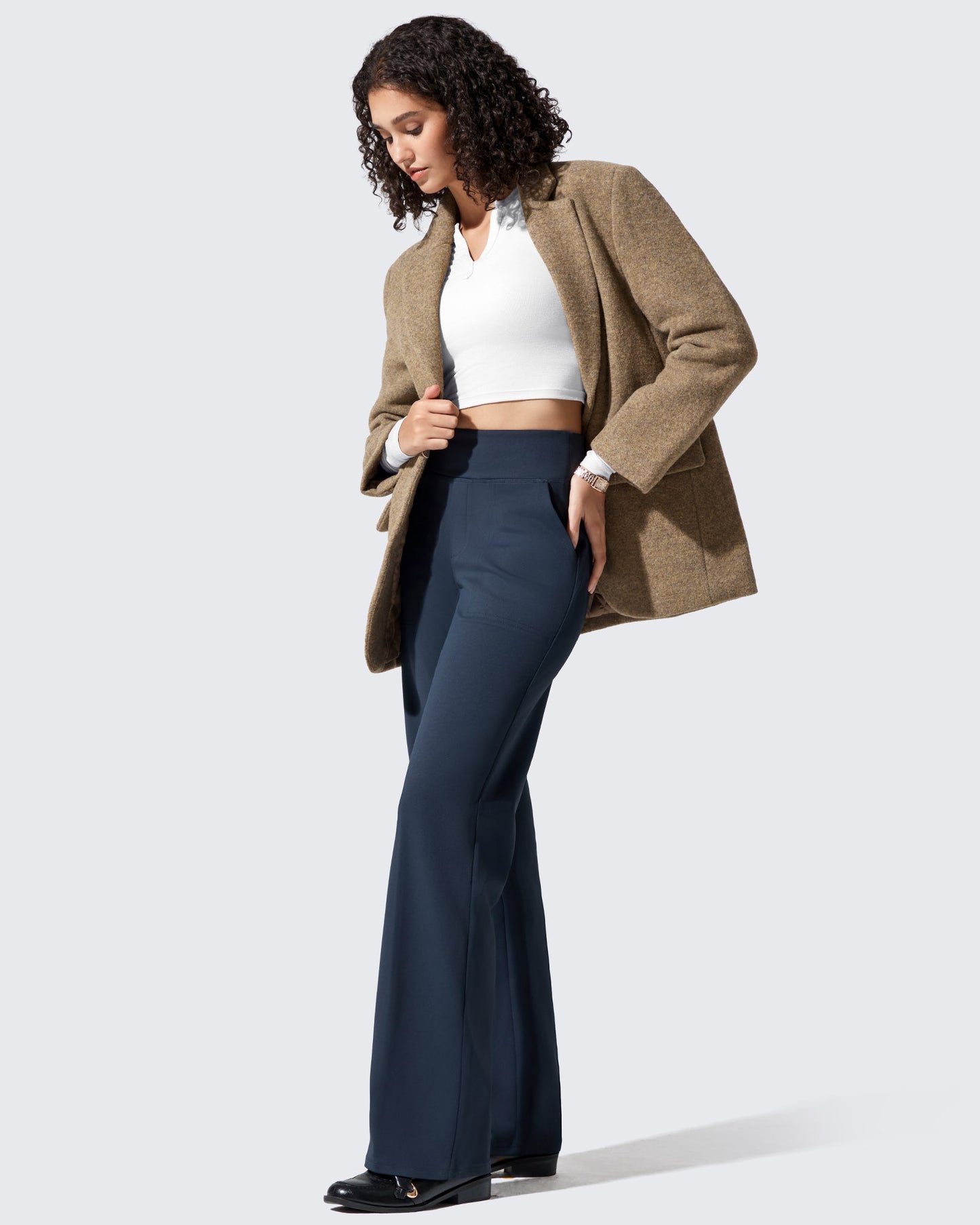 Pantalones de vestir de talle alto con forro polar EverGoing