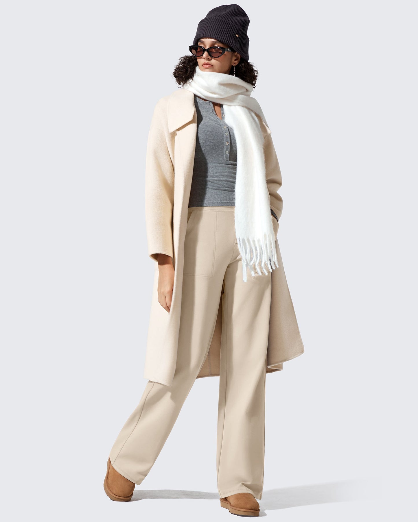 Pantalones de vestir de talle alto con forro polar EverGoing