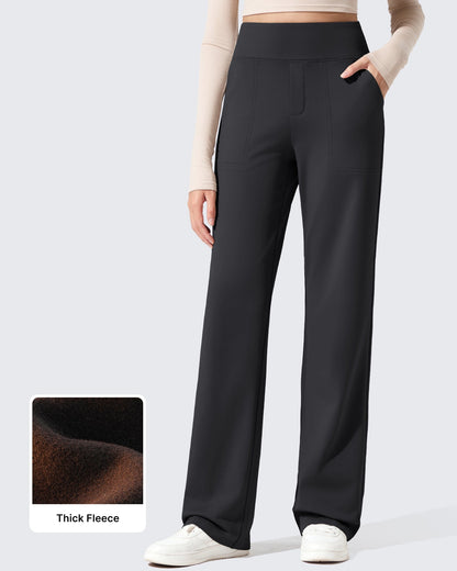 Pantalones de vestir de talle alto con forro polar EverGoing