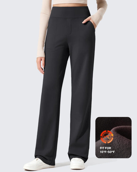 Pantalones de vestir de talle alto con forro polar EverGoing