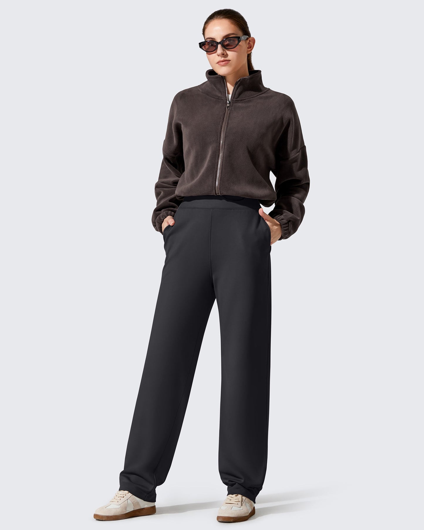 Pantalones EverGoing con forro polar, holgados, cálidos y de pierna estrecha
