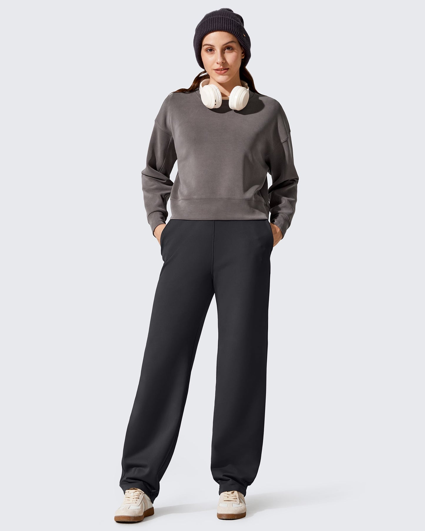 Pantalones EverGoing con forro polar, holgados, cálidos y de pierna estrecha