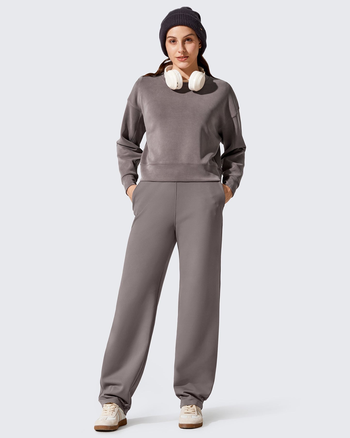 Pantalones EverGoing con forro polar, holgados, cálidos y de pierna estrecha