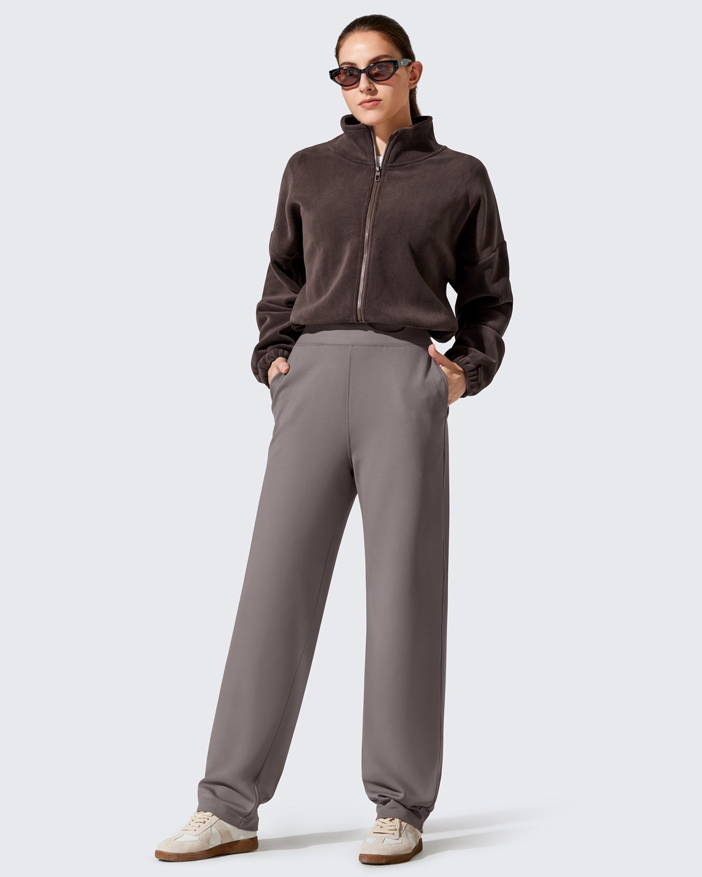 Pantalones EverGoing con forro polar, holgados, cálidos y de pierna estrecha