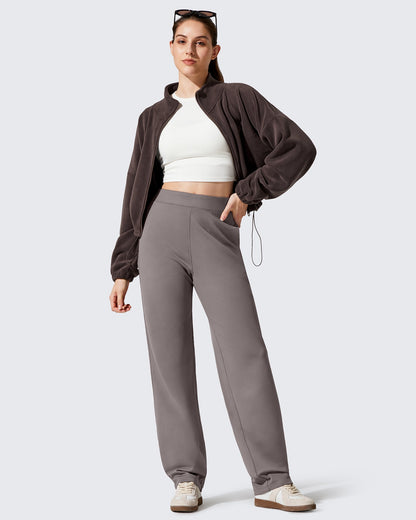 Pantalones EverGoing con forro polar, holgados, cálidos y de pierna estrecha