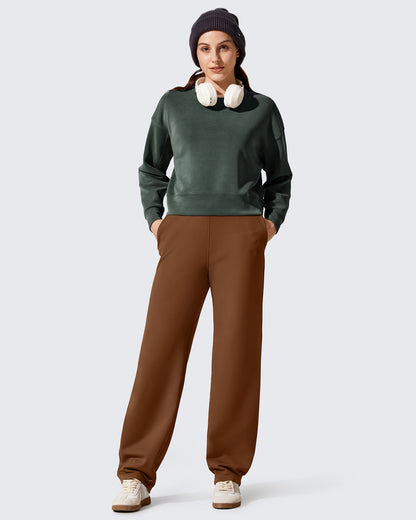 Pantalones EverGoing con forro polar, holgados, cálidos y de pierna estrecha