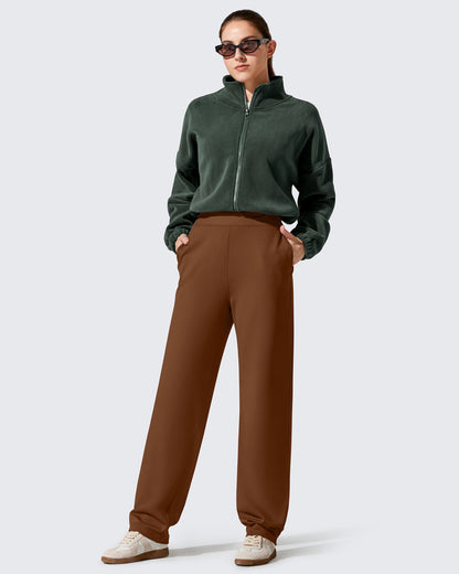 Pantalones EverGoing con forro polar, holgados, cálidos y de pierna estrecha