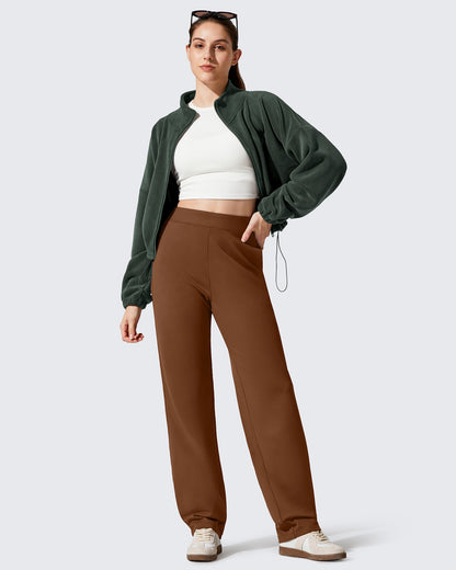 Pantalones EverGoing con forro polar, holgados, cálidos y de pierna estrecha