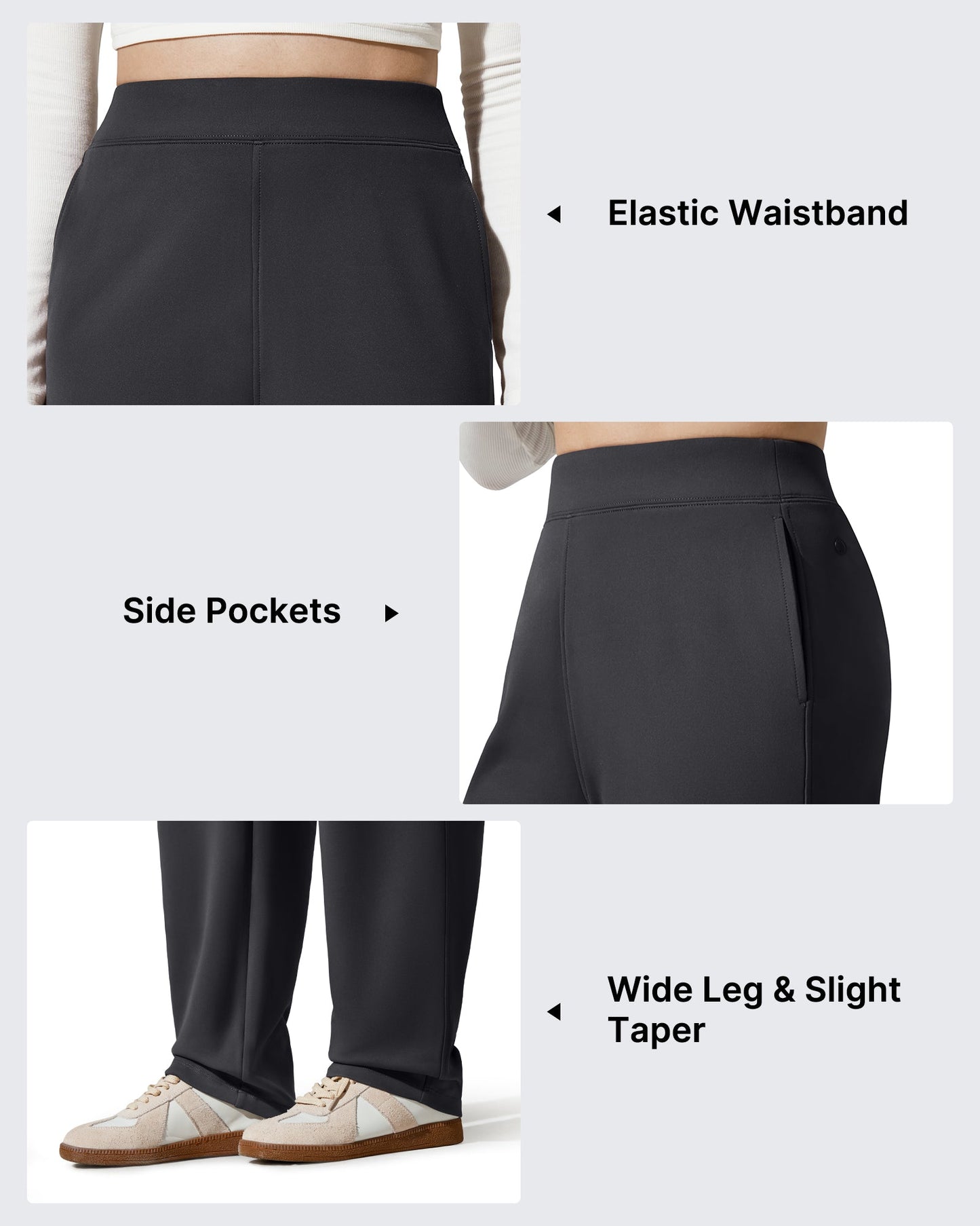 Pantalones EverGoing con forro polar, holgados, cálidos y de pierna estrecha