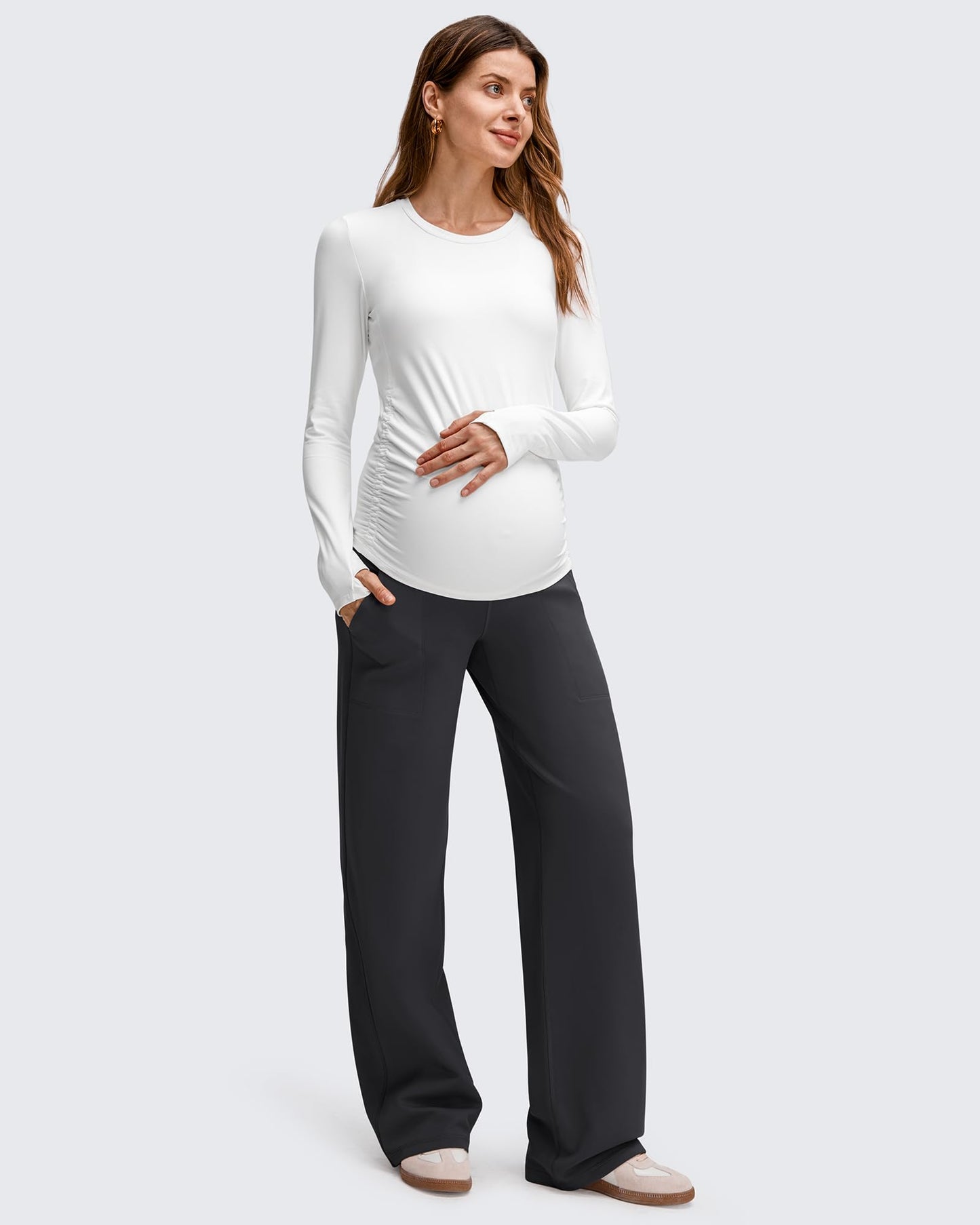 Pantalones de pernera ancha para premamá EverGoing con forro polar