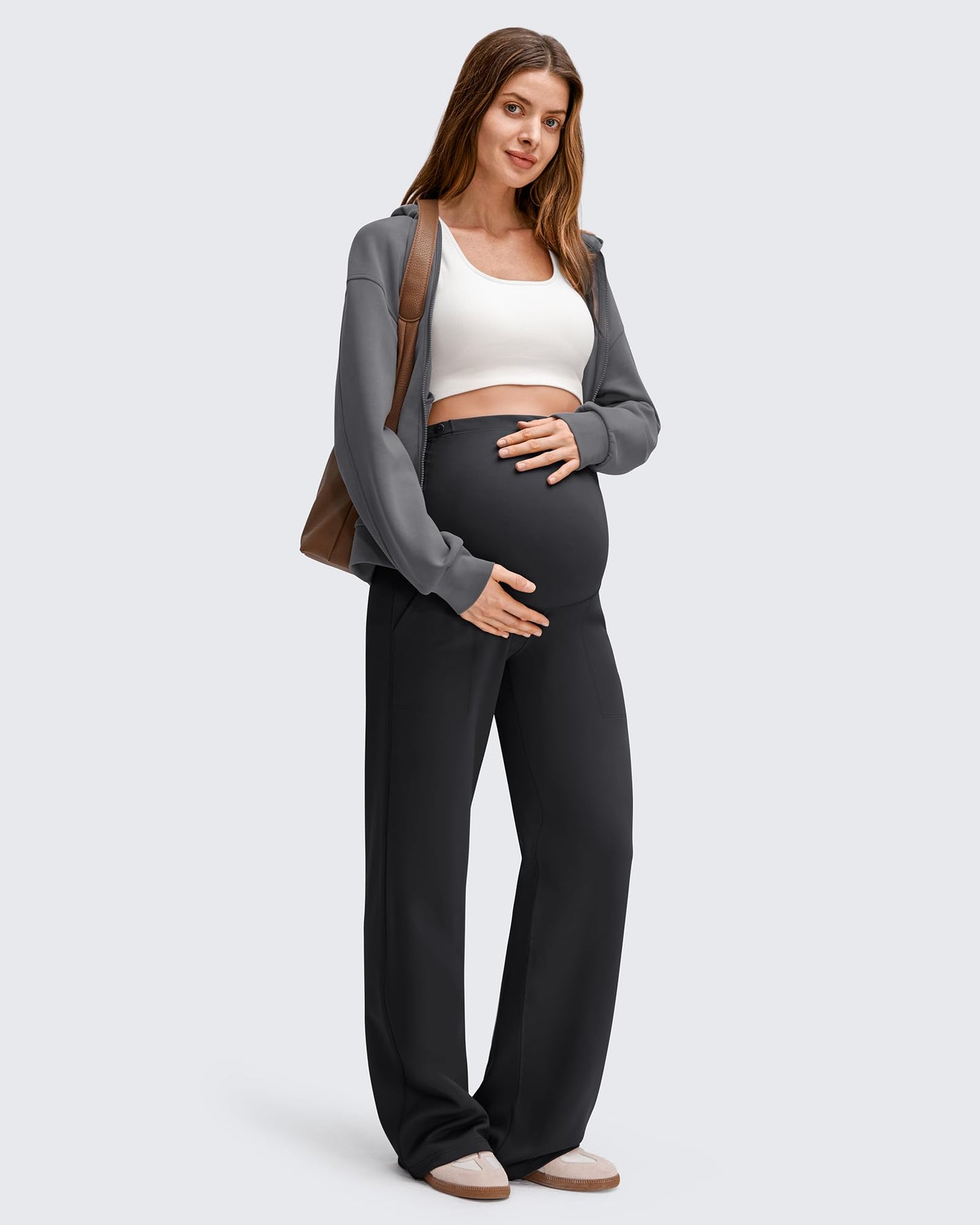 Pantalones de pernera ancha para premamá EverGoing con forro polar